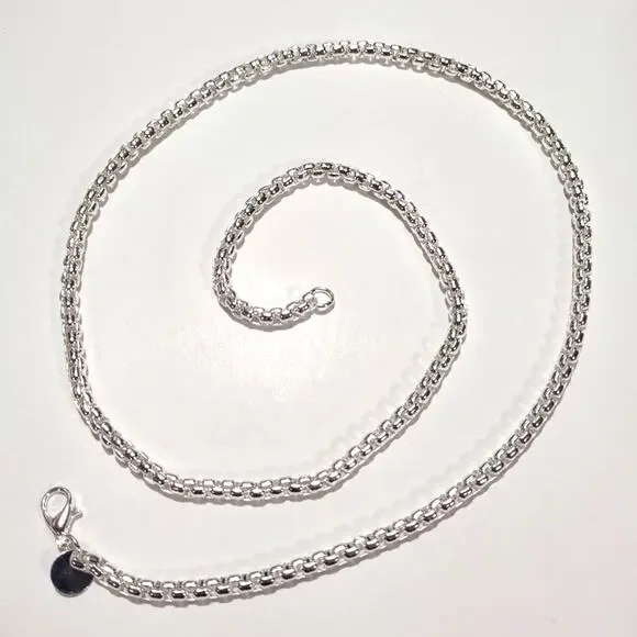 S925 Box Chain Necklace Sterling Silver Christmas Birthday Anniversary Gift NEW!